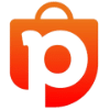 Logo caméra orange en forme de lettre p